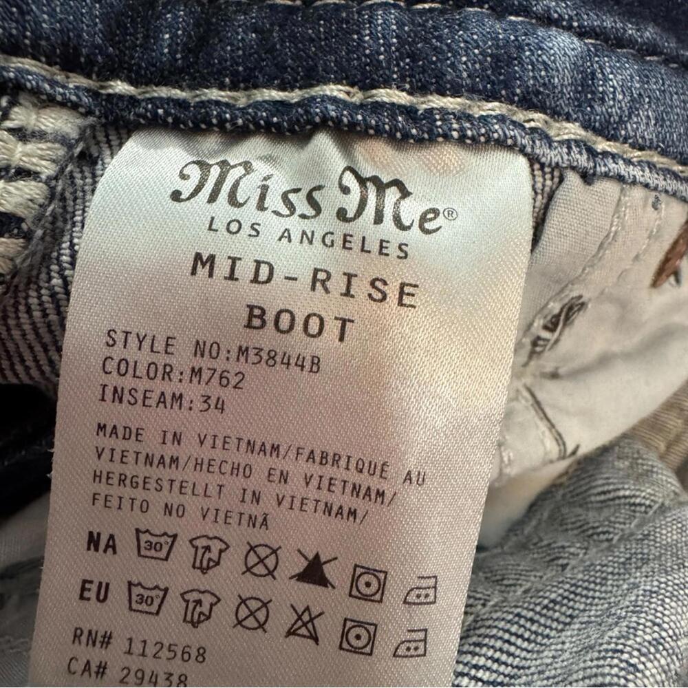 1176 Miss Me Blue Bootcut Jeans 26 (28x33.5) Western Cowgirl Bling Rodeo NWOT - Picture 8 of 9